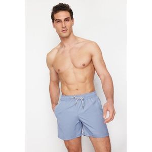 Trendyol Light Blue Basic Standard Size Swim Shorts obraz