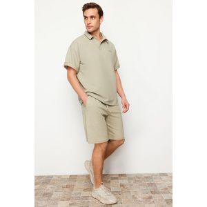 Trendyol Stone Oversize Fit Knitted Comfortable Fabric Shorts obraz