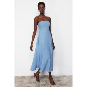 Trendyol Blue A-Cut Stylish Evening Dress obraz