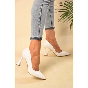 Dámské boty Shoeberry Lio White Skin Classic na podpatku Stiletto obraz