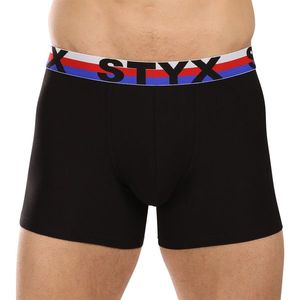 Pánské boxerky Styx long sportovní guma černé trikolóra obraz