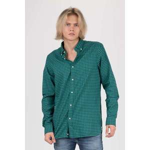 Tommy Hilfiger Shirt - SLIM GLOBAL STRIPE GINGHAM SHIRT emerald-blue obraz