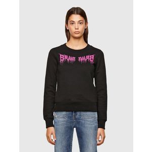 Diesel Sweatshirt - FAMOUS black with pink inscription obraz