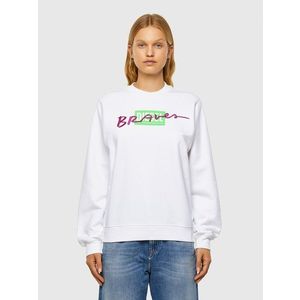 Diesel Sweatshirt - FANGV42 white with neon writing obraz