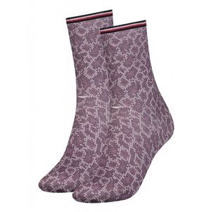 Tommy Hilfiger Socks - TH WOMEN SOCK 1P SNAKE LUREX burgundy obraz