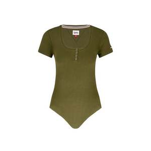 Tommy Jeans Bodysuit - TJW RIB HENLEY BODYSUIT green obraz