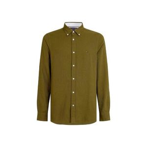 Tommy Hilfiger Shirt - SLIM COTTON LINEN FLANNEL SHIRT green obraz
