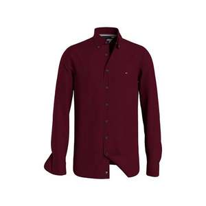 Tommy Hilfiger Shirt - COTTON TENCEL TWILL SF SHIRT burgundy obraz