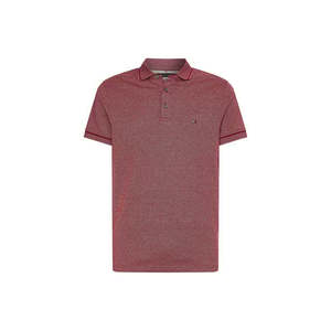 Tommy Hilfiger Polo shirt - MOULINE TIPPED SLIM POLO red obraz