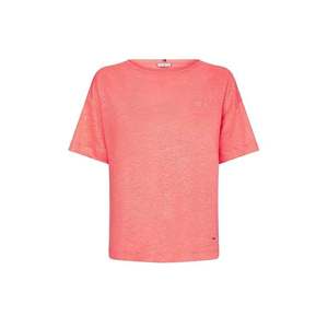 Tommy Hilfiger T-shirt - RELAXED LINEN OPEN-NK TOP SS orange obraz