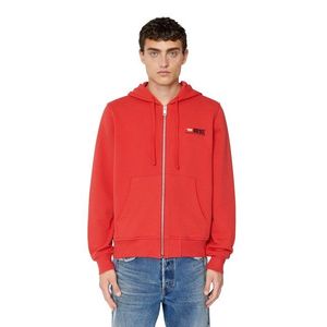 Diesel Sweatshirt - S-GINN-HOOD-ZIP-DIV SWEAT-SHIR red obraz