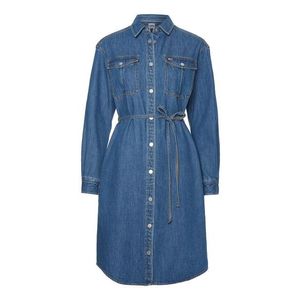 Tommy Jeans Dress - TJW L/S BELTED DENIM DRESS blue obraz