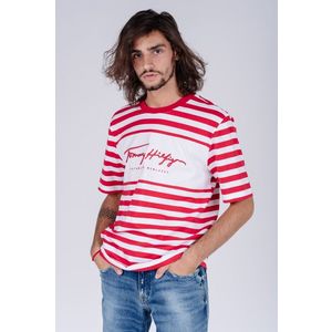 Tommy Hilfiger T-shirt - SIGNATURE STRIPE RELAXED FIT TEE red obraz