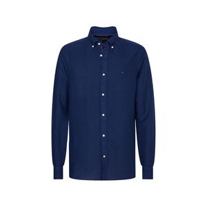 Tommy Hilfiger Shirt - SLIM GARMENT DYED CO/LI SHIRT blue obraz