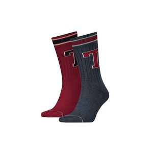 Socks - Tommy Hilfiger Patch Sock 2 pack grey and burgundy obraz