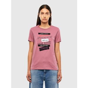 Diesel T-shirt - TSILYV20 pink with inscriptions obraz