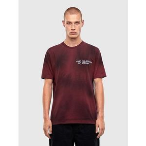 Diesel T-shirt - T JUSTN47 burgundy with a tie-dye pattern obraz