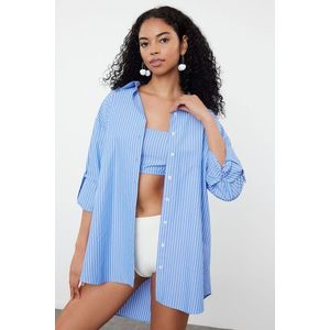 Trendyol Striped Woven Shirt Bralette Set obraz