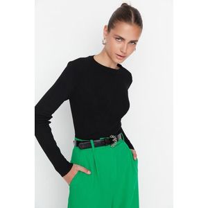 Trendyol Black Basic Corduroy Knitwear Sweater obraz