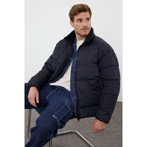 Trendyol Navy Blue Oversize Fit Ribstop Fabric Fleece Collar Coat obraz