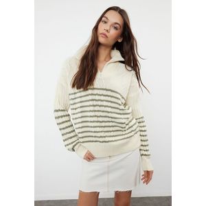 Trendyol Cream Wide Fit Knitwear Sweater obraz