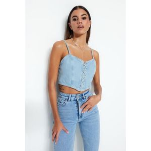 Trendyol Blue Eyed Denim Bustier obraz