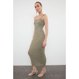 Trendyol Mint Maxi Knitwear Strap Dress obraz