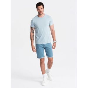 Ombre BASIC men's classic cotton T-shirt - light blue obraz