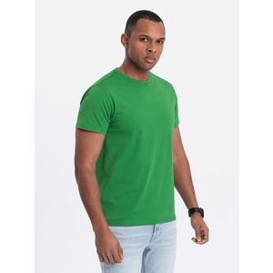 Ombre BASIC men's classic cotton T-shirt - green obraz