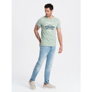 Ombre Men's San Francisco printed cotton t-shirt - ash obraz