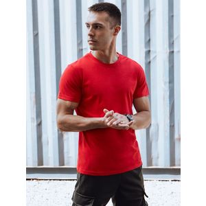 Pánské jednobarevné tričko červené Dstreet obraz