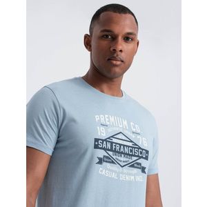 Ombre San Francisco men's printed cotton t-shirt - blue obraz