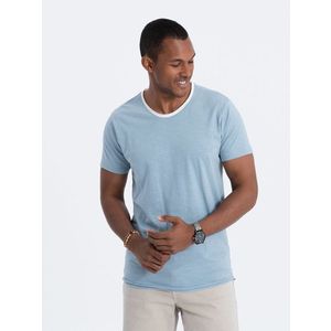 Ombre Men's T-shirt with raw finish - blue obraz