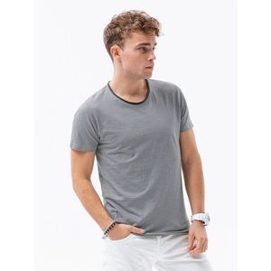 Ombre Men's T-shirt with raw finish - gray obraz