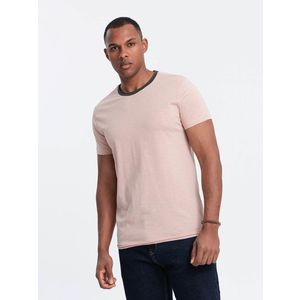 Ombre Men's t-shirt with raw finish - pink obraz