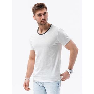 Ombre Men's t-shirt with raw finish - ecru obraz