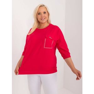 Červená halenka plus size oversize střihu obraz