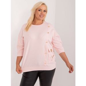 Světle růžová halenka plus size s aplikací obraz