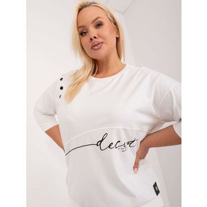 Ecru dámská halenka plus size s aplikací obraz