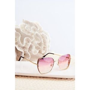 Dámské sluneční brýle se třpytivými vložkami UV400, růžové obraz