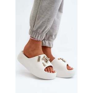 Dámské lehké pěnové pantofle s ozdobami, bílá Orchia obraz