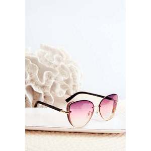 Dámské sluneční brýle s třpytivými vložkami UV400 růžovo-zlatá obraz