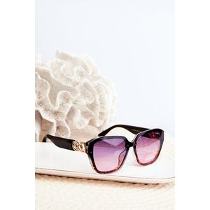 Dámské sluneční brýle se zlatými detaily UV400 černá a růžová obraz