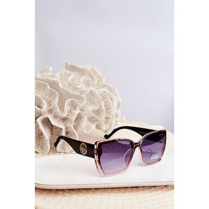 Dámské klasické sluneční brýle s ozdobnými detaily UV400 černá a růžová obraz