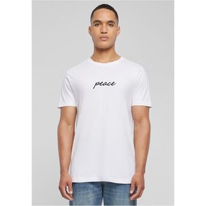 Pánské tričko Peace Wording EMB bílé obraz