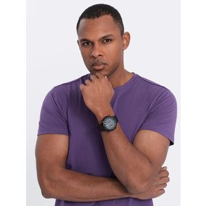 Ombre Men's classic cotton BASIC T-shirt - purple obraz