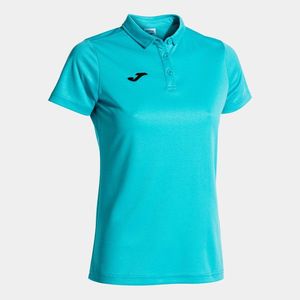 Dámské triko Joma Hobby Women Polo Shirt S/S Fluor Turquoise obraz