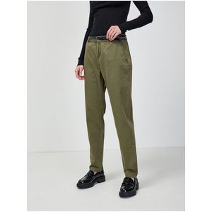 Khaki kalhoty s páskem VERO MODA Flash obraz