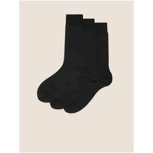 3 páry luxusních ponožek z egyptské bavlny Marks & Spencer černá obraz