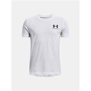 Bílé tričko Under Armour UA B SPORTSTYLE LEFT CHEST SS obraz